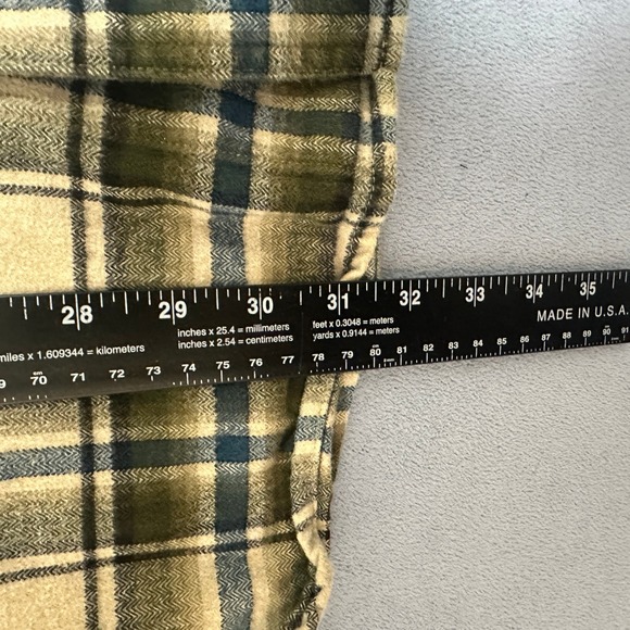 Carhartt Plaid Flannel Button Down Shirt Original Fit Green Tan Mens Size XL - Picture 6 of 13